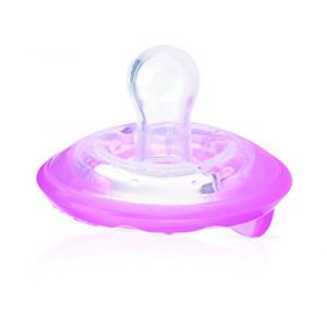 Nuby Soft Flex Beruhigungssauger Kirsch-Form, Mundplatte flexibel, rosa