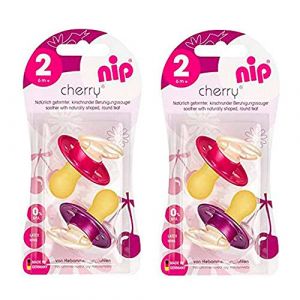 NIP Cherry Rundsauger Schnuller 4 Stück Set (2x2)